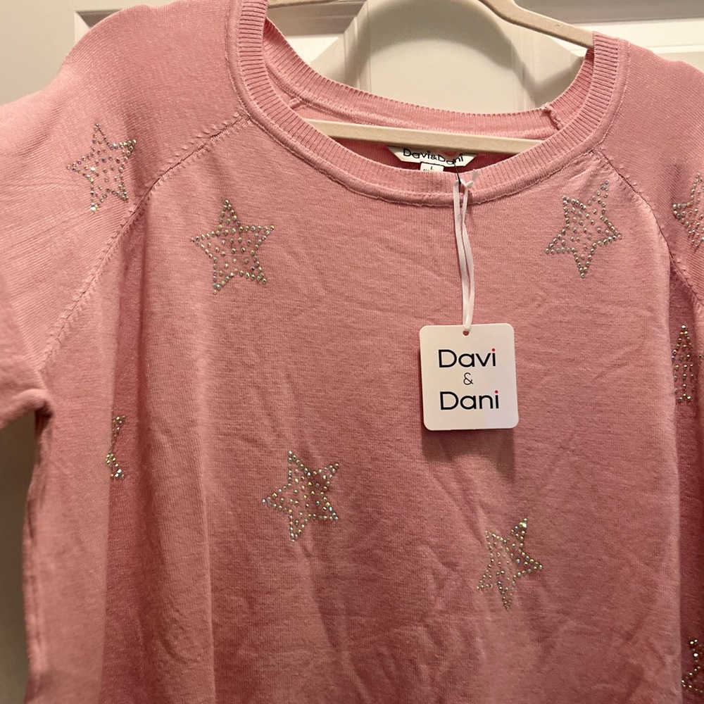 NWT Davi & Dani rhinestone embellished Star loose knit tunic top blouse - Picture 11 of 16